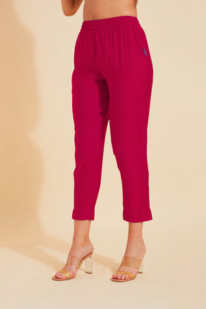 Solid Straight Pant - Pink
