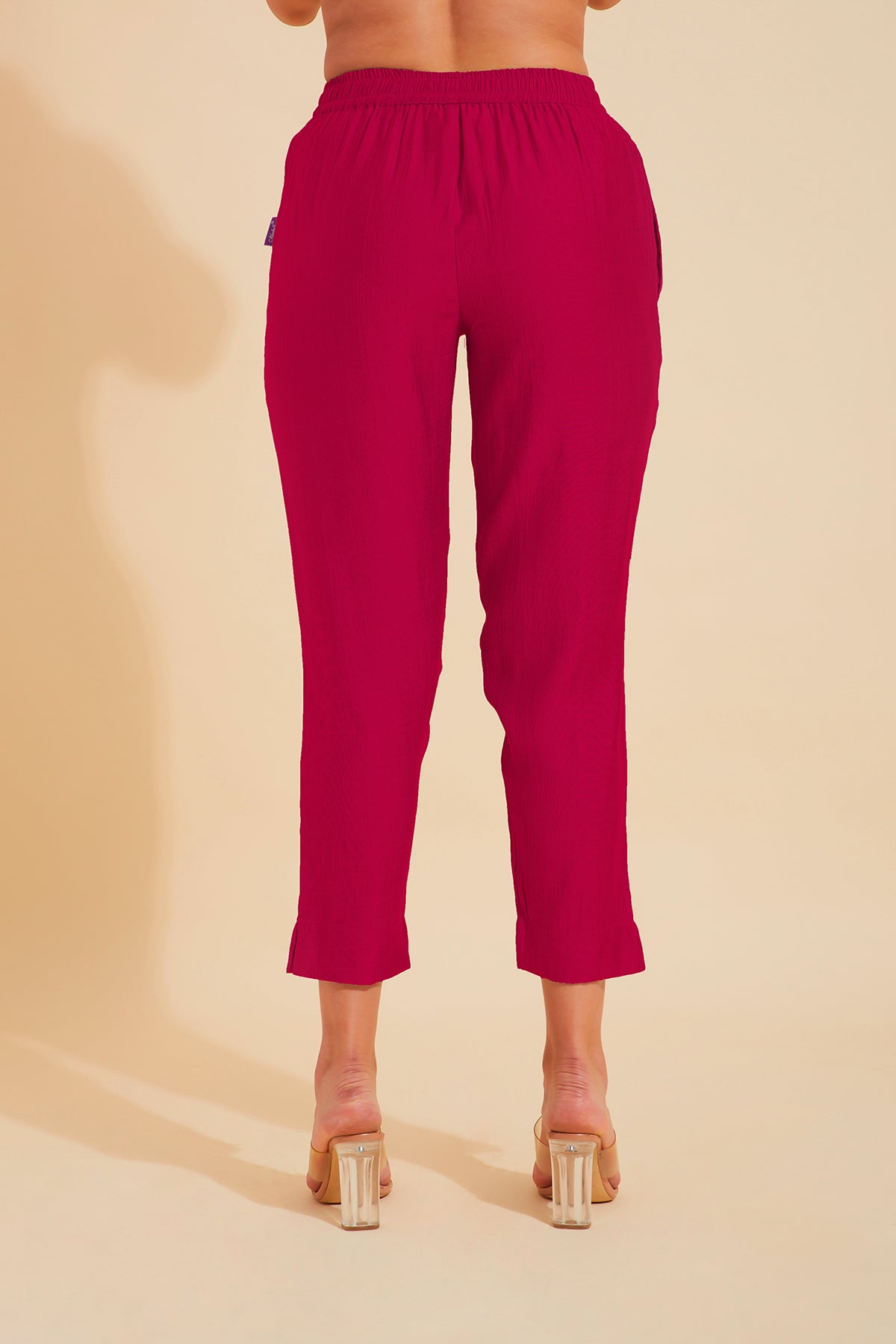 Solid Straight Pant - Pink
