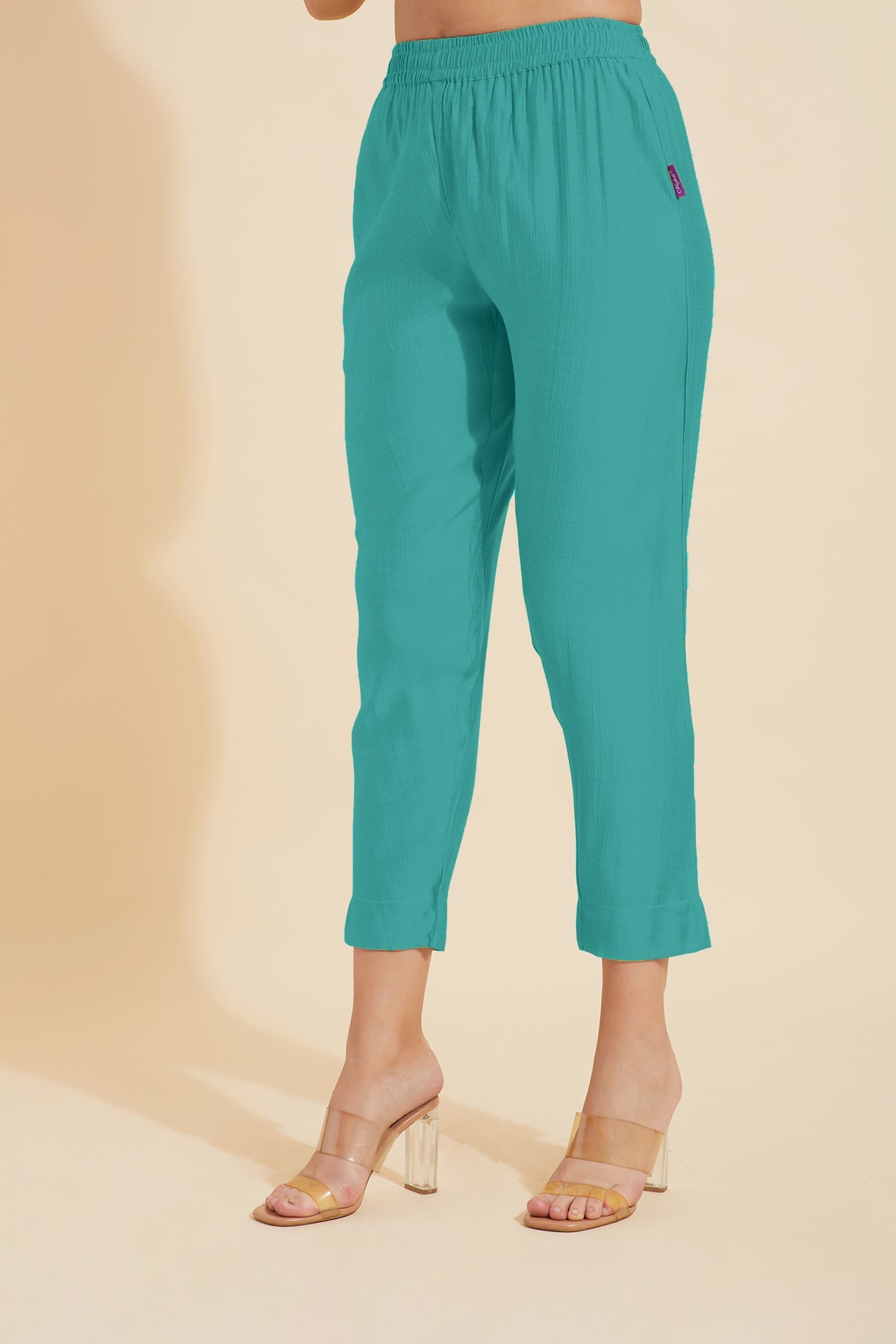 Solid Straight Pant - Turquoise
