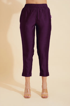Solid Straight Pant - Violet