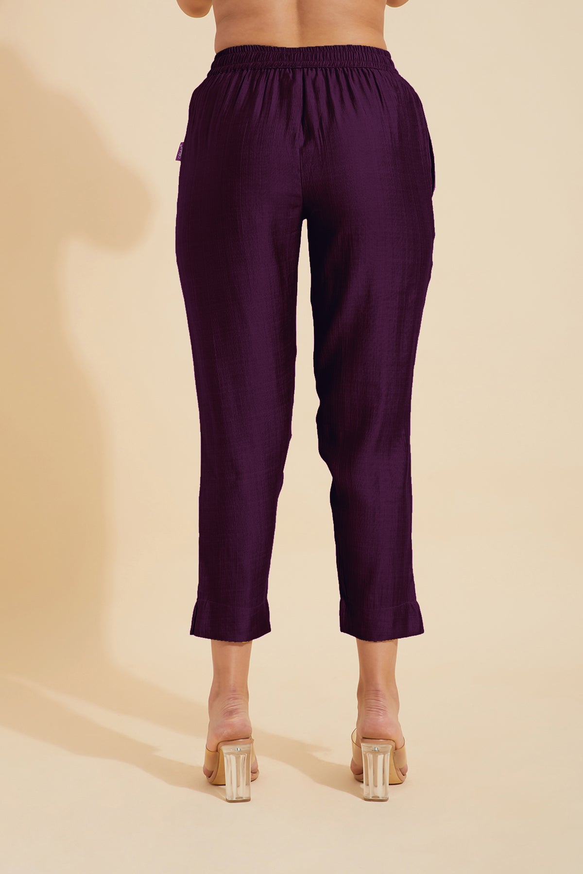 Solid Straight Pant - Violet