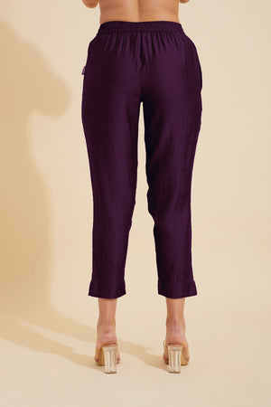 Solid Straight Pant - Violet