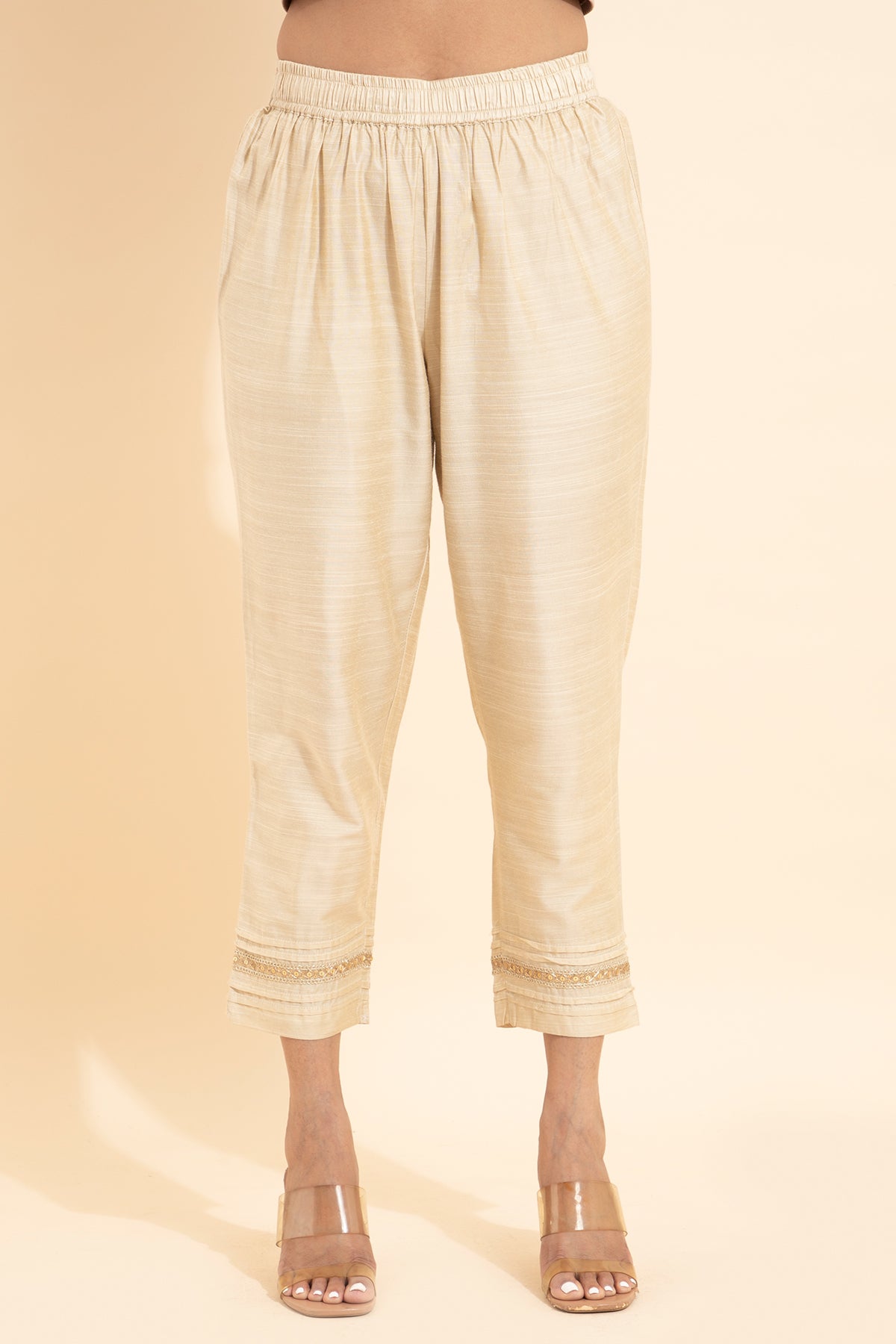 Solid Straight Pant - Off White
