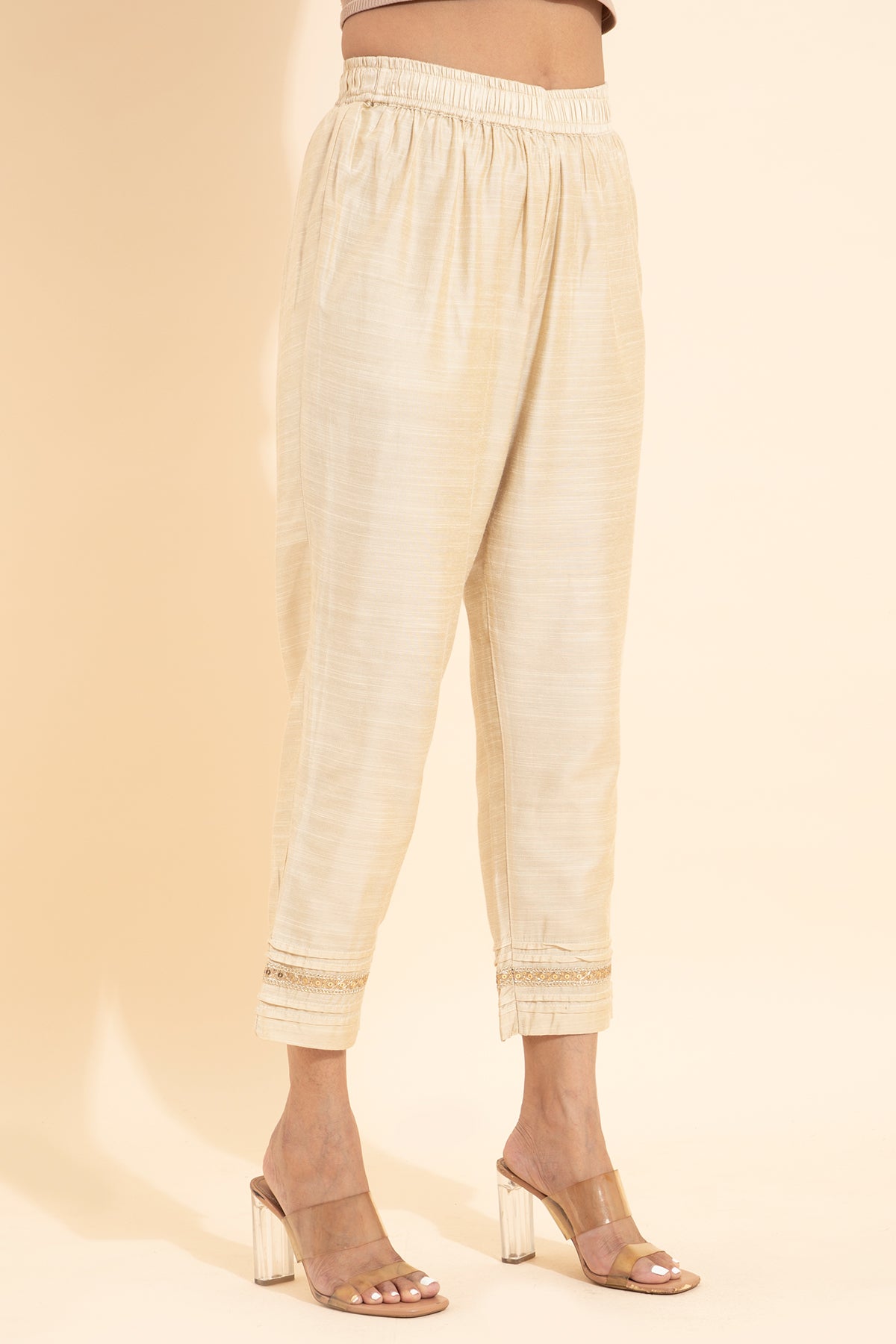 Solid Straight Pant - Off White
