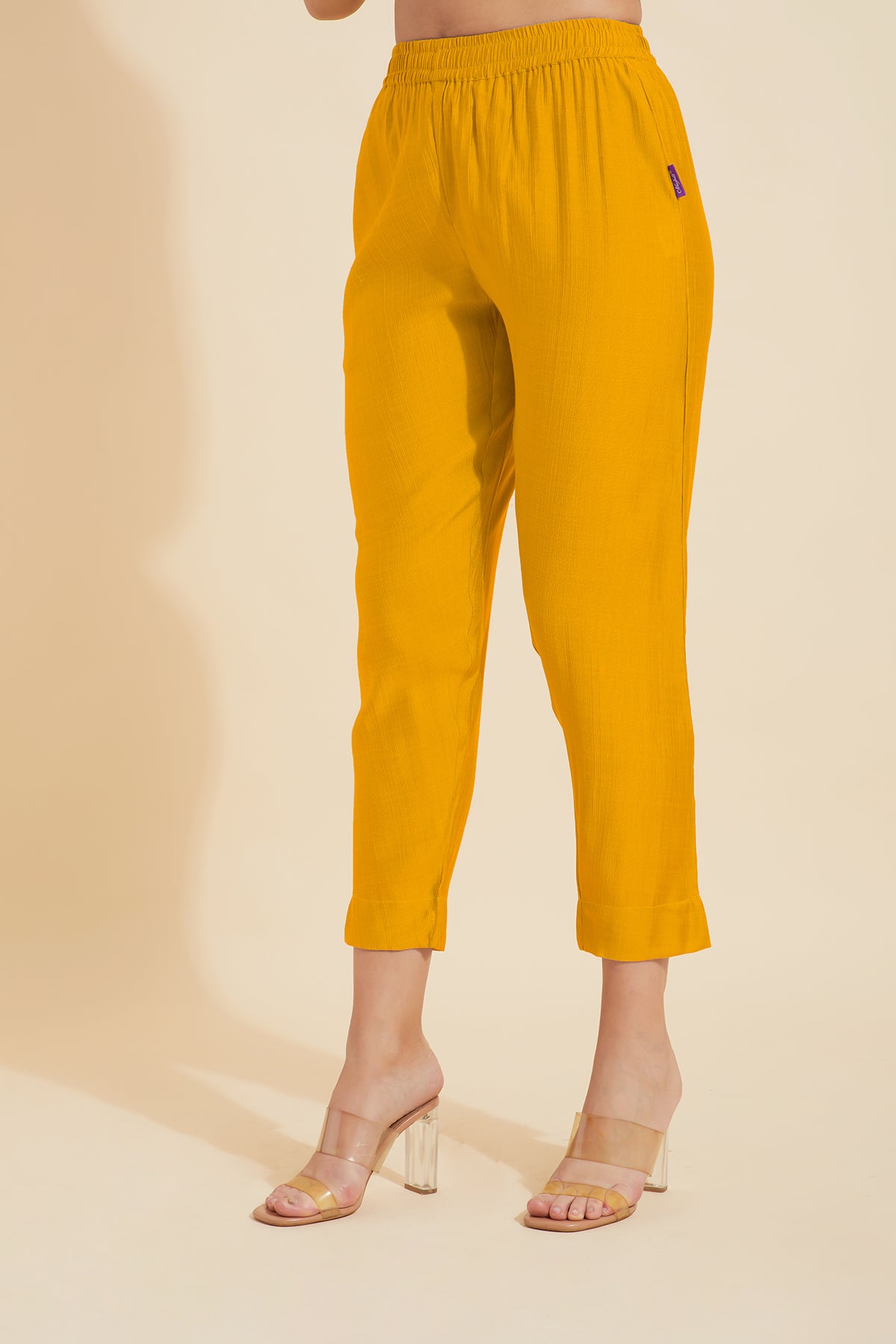 Solid Straight Pant - Mustard
