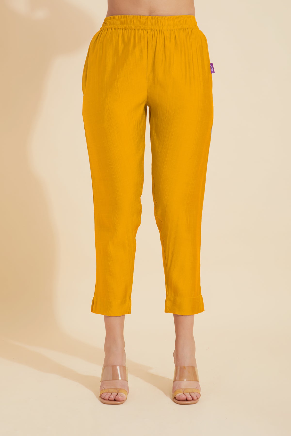 Solid Straight Pant - Mustard