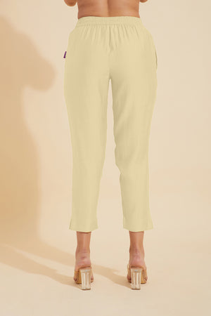 Solid Straight Pant - Beige
