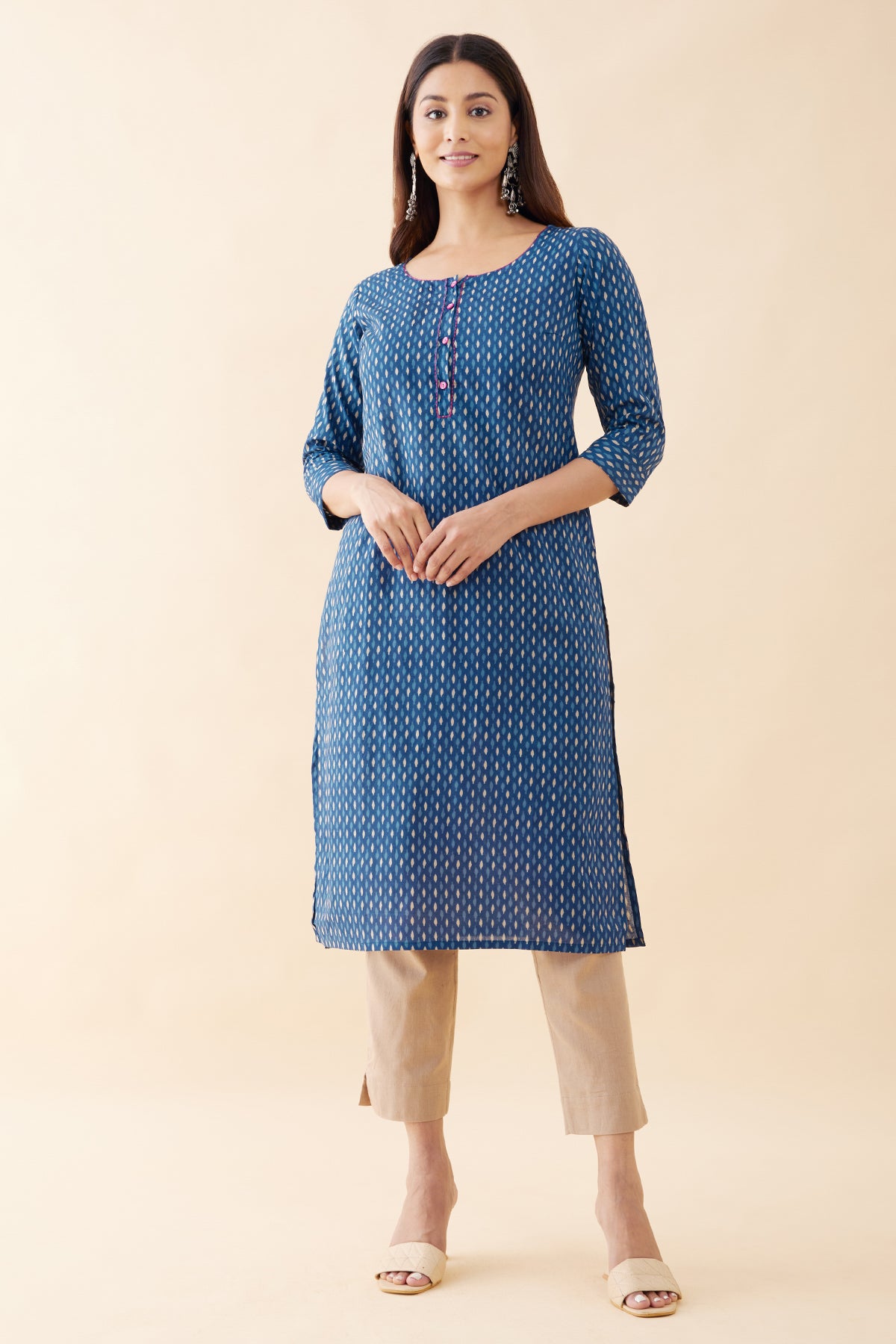 Geometric Printed Kurta - Blue