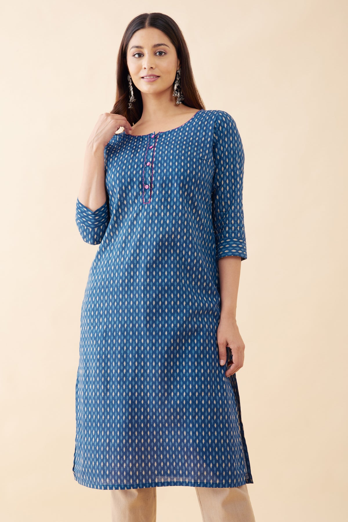 Geometric Printed Kurta - Blue