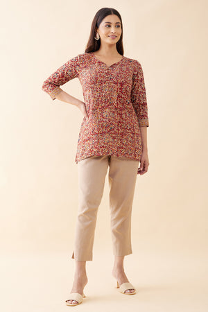 Kalamkari Printed Tunic - Red