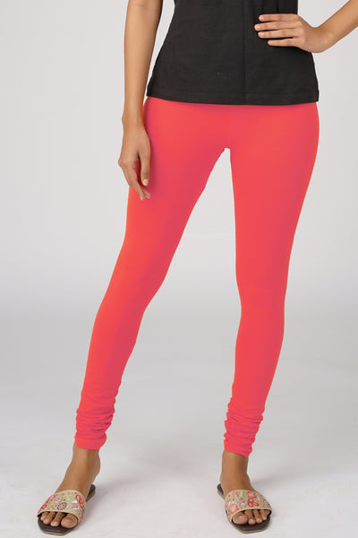 Buy Solid Cotton Leggings - Peach Online – Maybell Womens Fashion