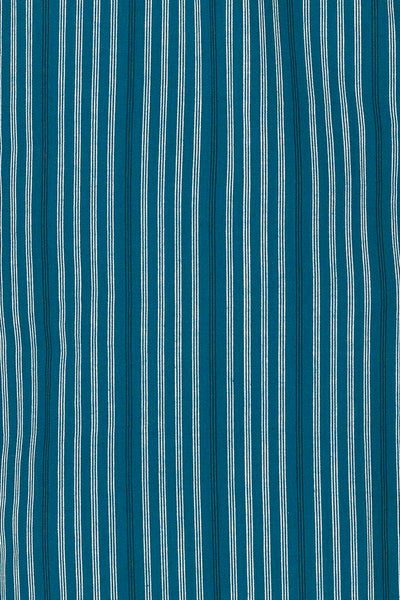 Pin striped & minimal embroidered Women's Nighty - Blue