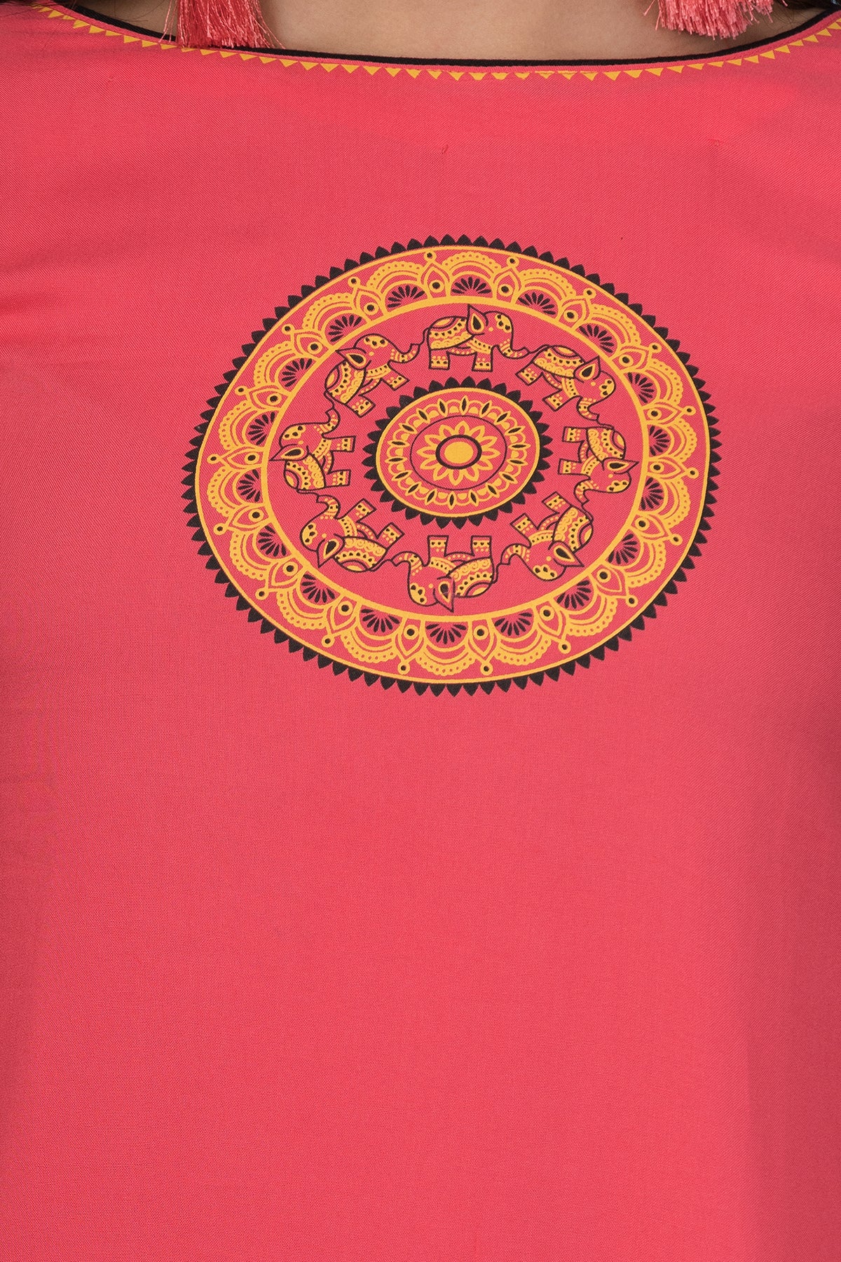 Mandala Printed Tunic - Pink